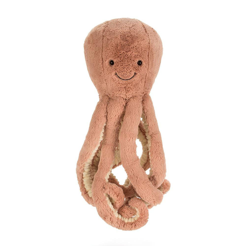 Jellycat Peluche Odell Octopus, idéal pour les câlins et les jeux, avec ses bras doux et agiles.