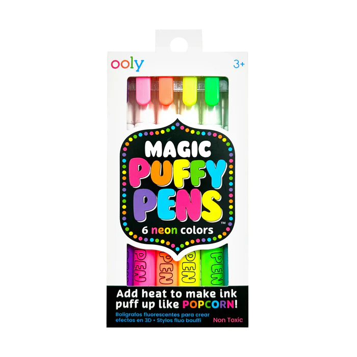 Ooly-Magic Puffy Pens – Néon (ensemble de 6)