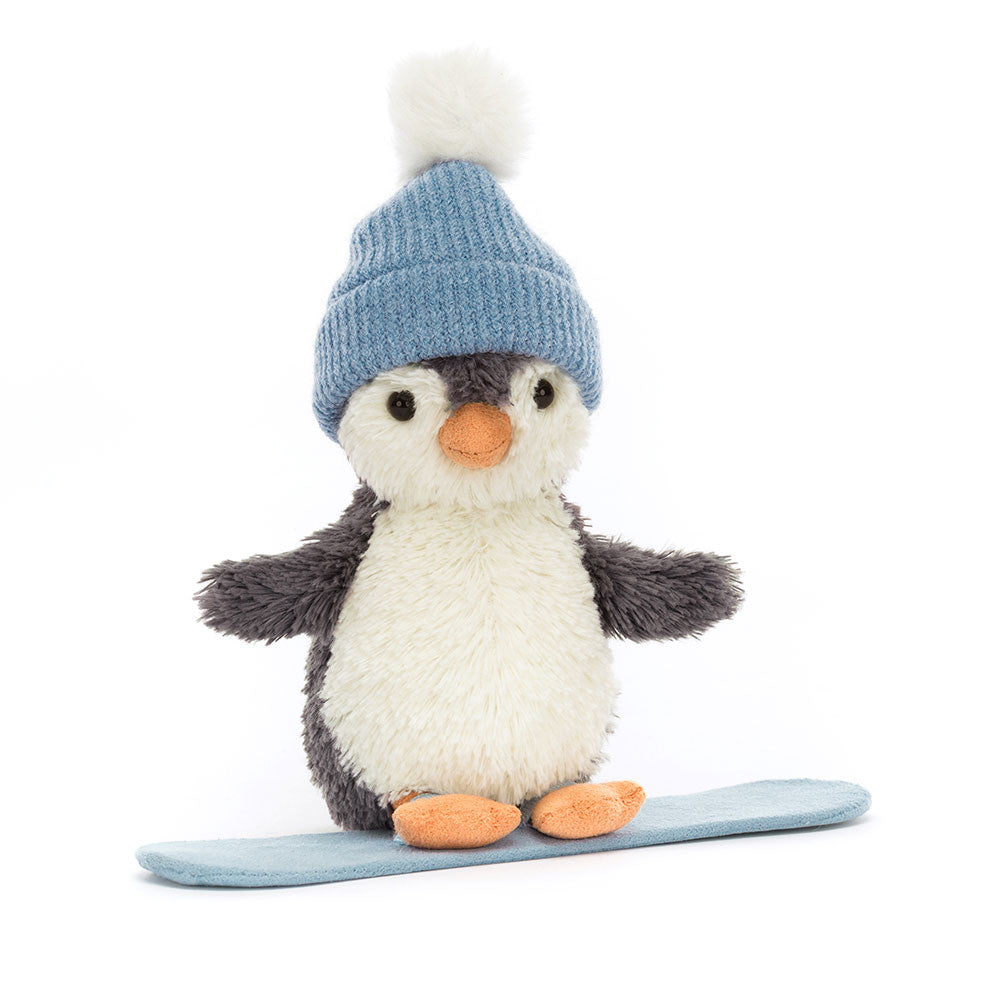 Jellycat-Peanut Penguin Snowboarding Small (Petit Pingouin Peanut Snowboarding)