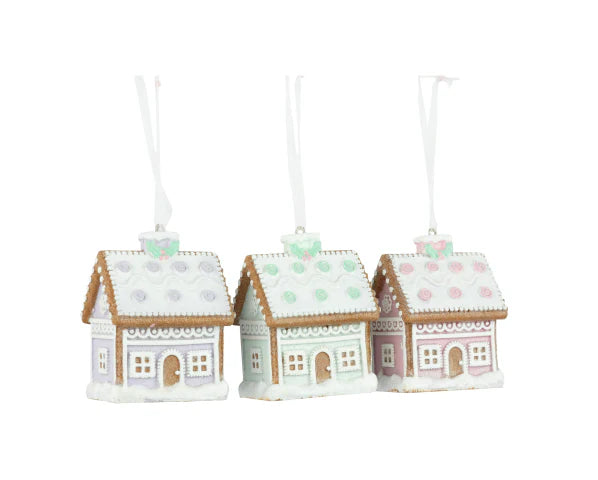 Silver tree-ornament pale green gingerbread