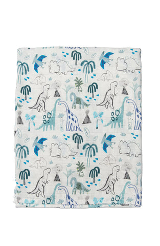 Loulou Lollipop - Dinosaur Bamboo Muslin Blanket