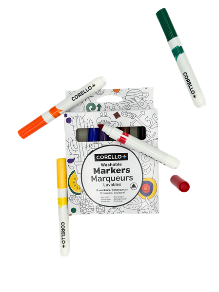 Marqueurs Lavables Corello: 8 couleurs assorties