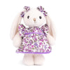 ours Bukowski Dalia violet - adorable plush bunny in a floral dress with bows.