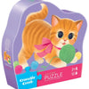 Mini puzzle chaton 12 pièces – boîte illustrée avec un chaton mignon jouant avec une pelote de laine.