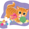 mini puzzle chaton 12 pièces - illustration d'un chaton mignon jouant avec une pelote de laine.