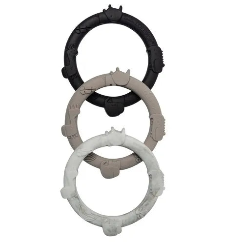 Loulou lollipop-Wild Teething Ring Set - Gray