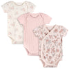 Lot de 3 cache-couches bébé rose avec motifs floraux et un design confortable.
