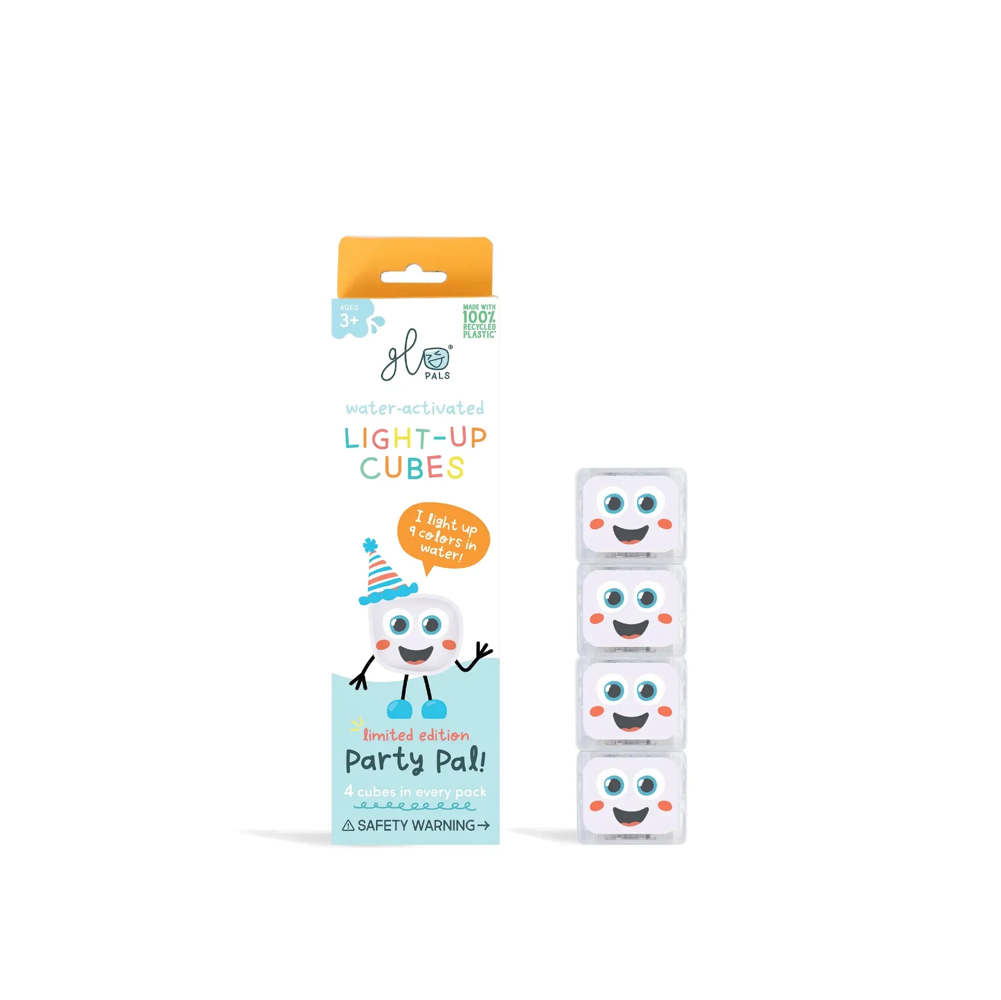 Glo Pals - 4 Pack Water Activated Light Cubes, Party Buddy 2.0 