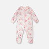 Pyjama une-pièce pour bébé en coton biologique imprimé fleurs roses