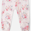 Pyjama une-pièce pour bébé en coton biologique imprimé fleurs roses