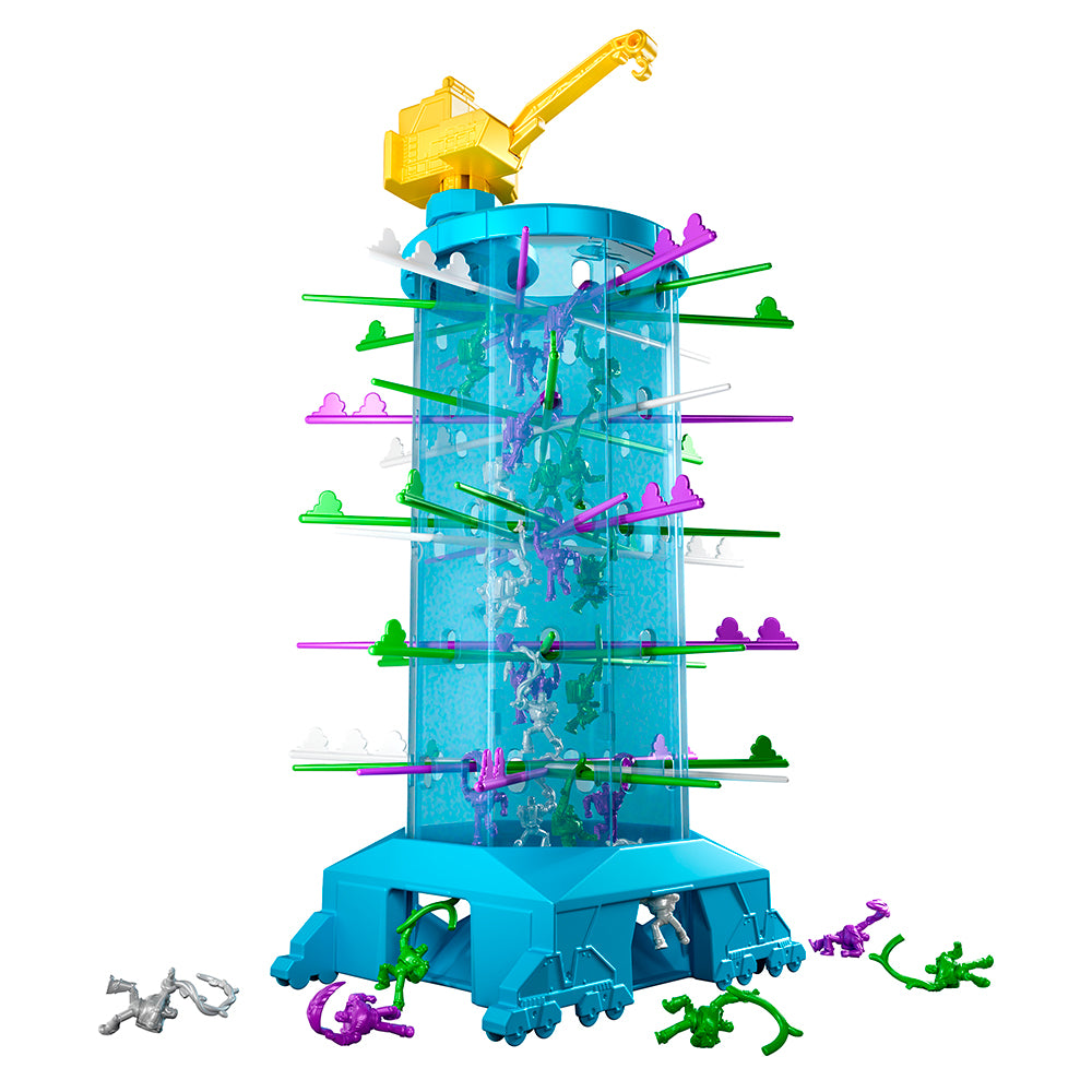 Jeu Kerplunk, histoire du jeu Kerplunk, avec des personnages colorés et une structure en plastique.