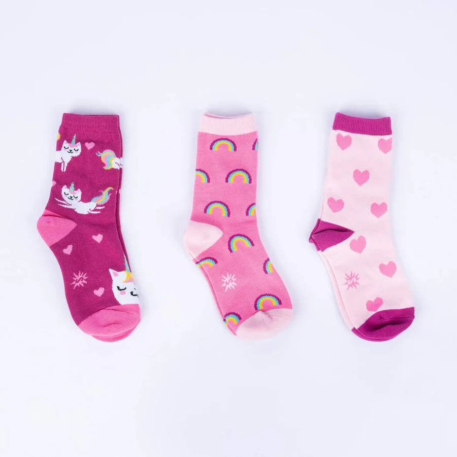 Pack of 3 pairs of children's socks - Unicorn Cat 3-6 years