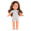 Poupée Corolle 36cm avec cheveux longs et vêtements à motifs floraux, parfaite pour les enfants.