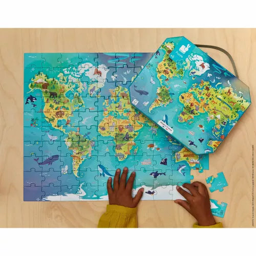 Janod-puzzle 100 pcs world