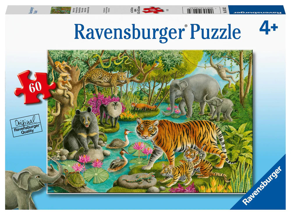 Ravensburger- Casse tete les animaux de l'inde 60 morceaux