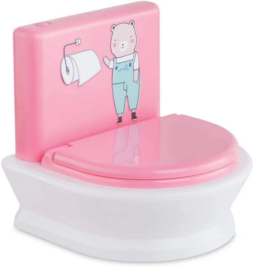 Toilettes interactives poupon en rose avec ours mignon, jouet pour apprendre la propreté.