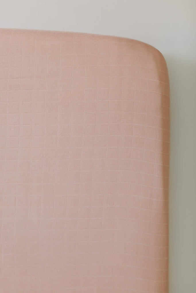 Muslin Crib Sheet - Dusty Pink