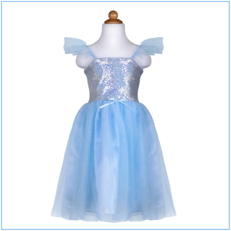 BLUE SEQUINS PRINCESS DRESS  7-8 ans