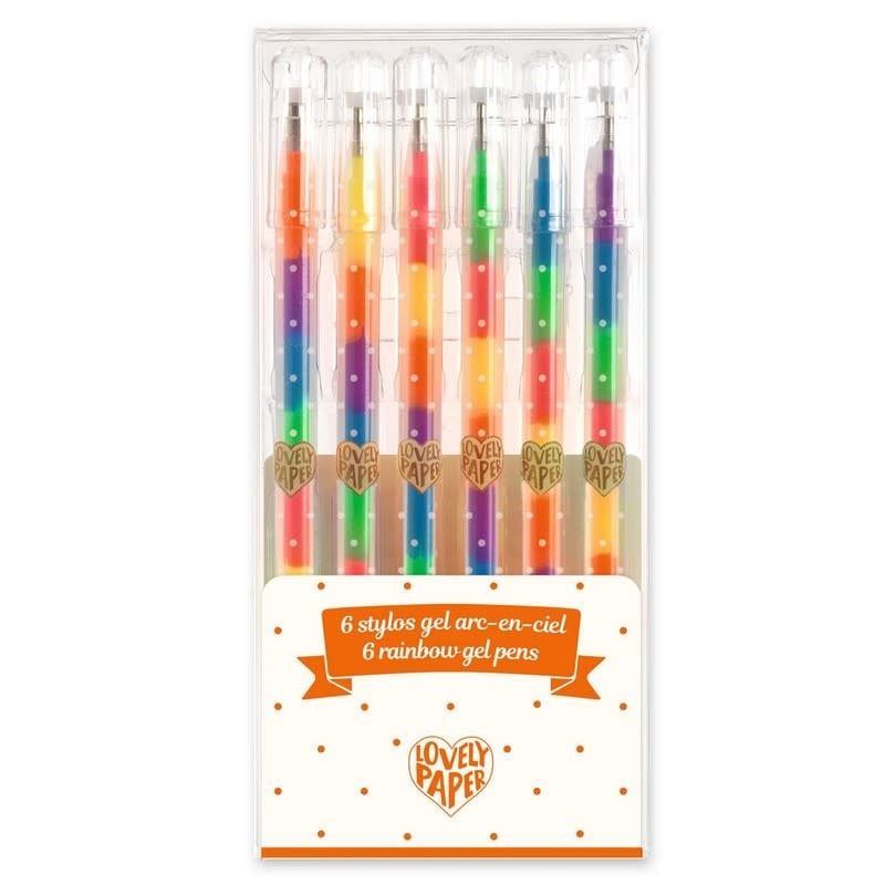 6 rainbow gel pens