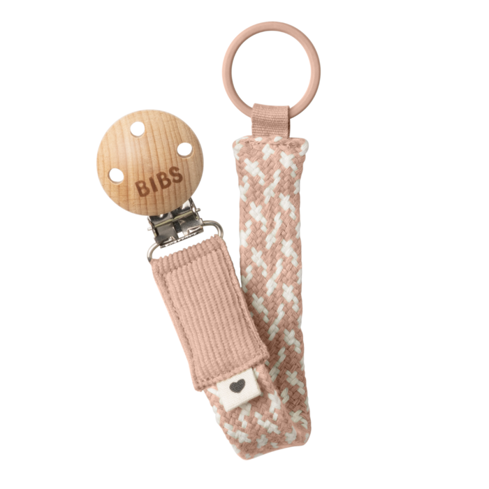 BIBS Pacifier Clip - Blush/Ivory