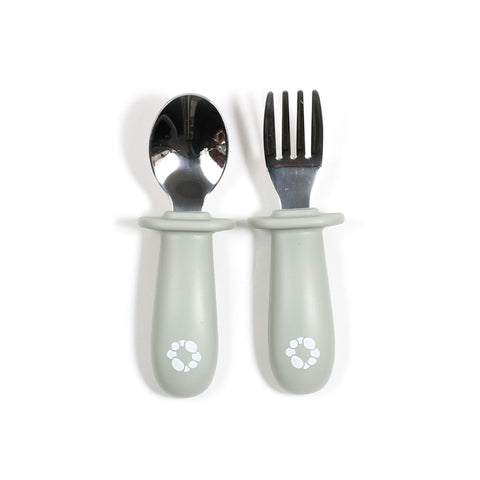 Learning spoon & fork set - Sage