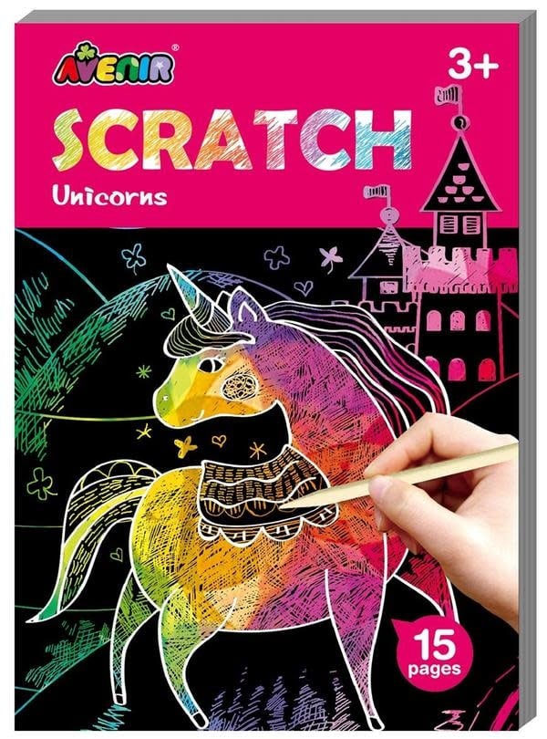 AVENIR - MINI SCRATCH BOOK - UNICORNS  RRP: $6.45 (inc GST)