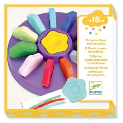 12 Flower Crayons for Toddlers by Djeco