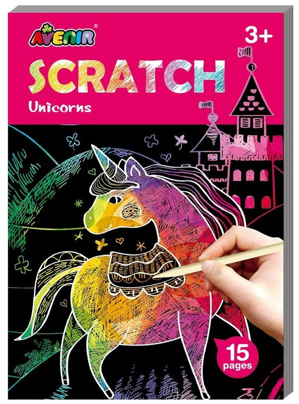 AVENIR - MINI SCRATCH BOOK - UNICORNS  RRP: $6.45 (inc GST)