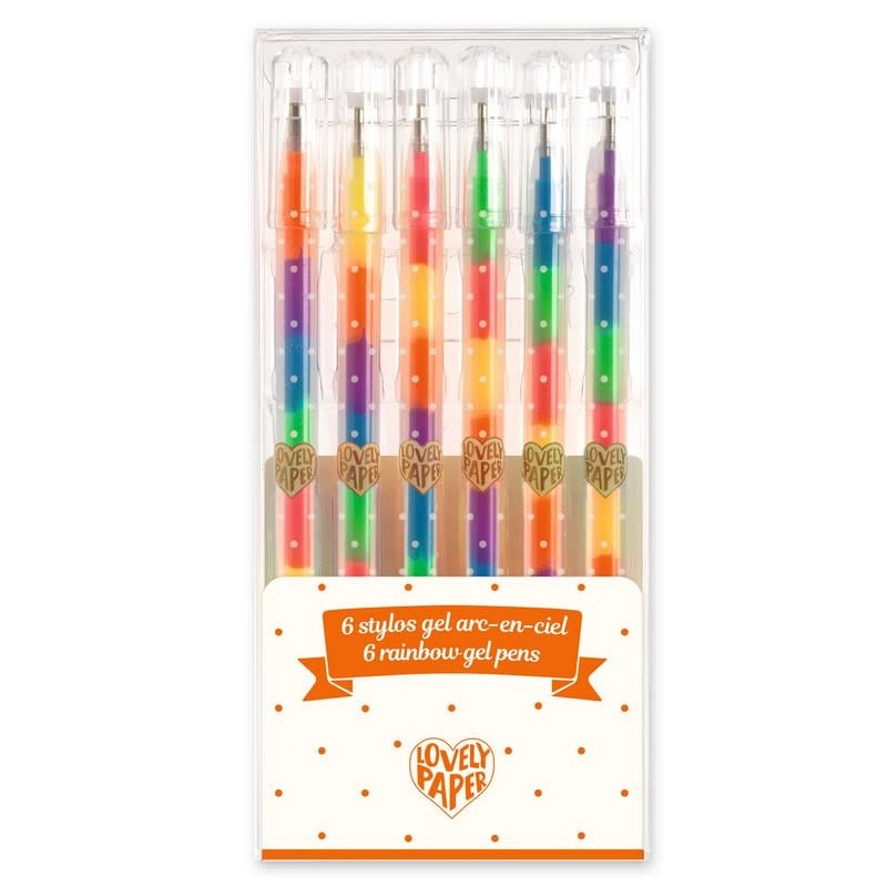 6 rainbow gel pens