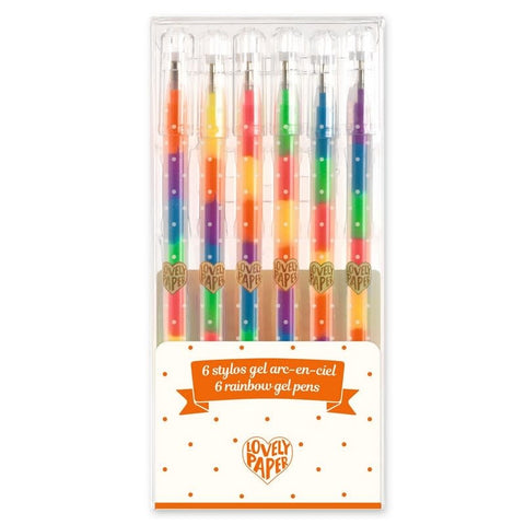 6 rainbow gel pens