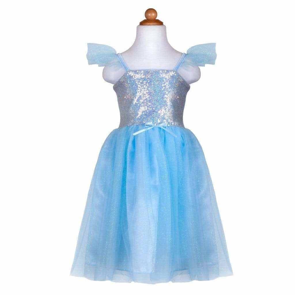 BLUE SEQUINS PRINCESS DRESS  5-6 ans